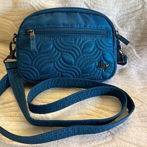 LUG Super Coupe Convertible Quilted Crossbody/Belt Bag RFID Pouch Ocean Blue